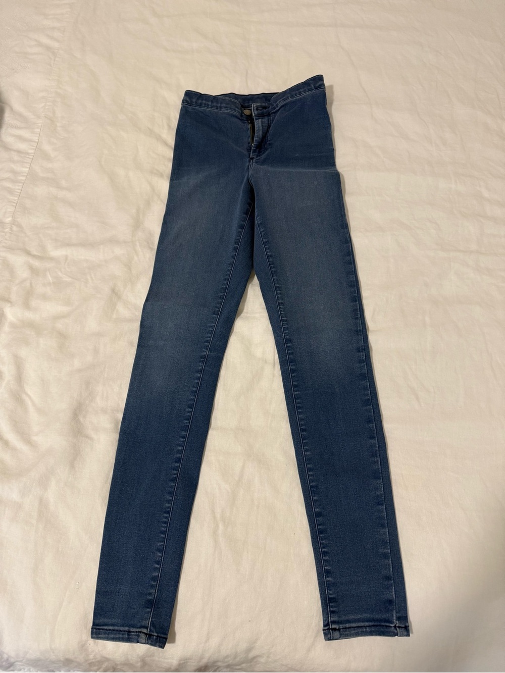 Topshop Women's Dark Blue High-Rise Skinny Jeans